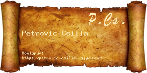 Petrovic Csilla névjegykártya
